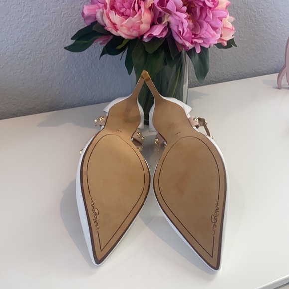 White and tan Studded Heels - Picture 4 of 4